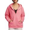 imageTHE GYM PEOPLE Womens Oversized Fleece Hoodies FullZip Workout Lounge Hooded Coats Fall Tops with Pockets DrawstringWatermelon Pink