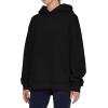 imageTHE GYM PEOPLE Womens Oversized Hoodie Loose fit Soft Fleece Pullover Hooded Sweatshirt With PocketsBlack