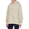 imageTHE GYM PEOPLE Womens Oversized Hoodie Loose fit Soft Fleece Pullover Hooded Sweatshirt With PocketsKhaki
