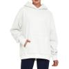 imageTHE GYM PEOPLE Womens Oversized Hoodie Loose fit Soft Fleece Pullover Hooded Sweatshirt With PocketsWhite