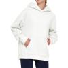 imageTHE GYM PEOPLE Womens Oversized Hoodie Loose fit Soft Fleece Pullover Hooded Sweatshirt With PocketsWhite