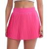 imageTHE GYM PEOPLE Womens Pleated Tennis Skirts Lightweight Workout Golf Skorts Built in Shorts with PocketsBright Pink