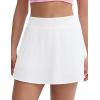 imageTHE GYM PEOPLE Womens Pleated Tennis Skirts Lightweight Workout Golf Skorts Built in Shorts with PocketsWhite