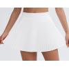 imageTHE GYM PEOPLE Womens Pleated Tennis Skirts Lightweight Workout Golf Skorts Built in Shorts with PocketsWhite