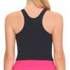 imageTHE GYM PEOPLE Womens Racerback Longline Sports Bra Removable Padded High Neck Workout Yoga Crop TopsBlack