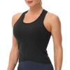 imageTHE GYM PEOPLE Womens Racerback Workout Tank Tops with Built in Bra Sleeveless Slim FitBlack