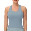 imageTHE GYM PEOPLE Womens Racerback Workout Tank Tops with Built in Bra Sleeveless Slim FitDenim Blue