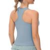 imageTHE GYM PEOPLE Womens Racerback Workout Tank Tops with Built in Bra Sleeveless Slim FitDenim Blue