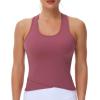 imageTHE GYM PEOPLE Womens Racerback Workout Tank Tops with Built in Bra Sleeveless Slim FitRose Red