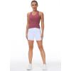 imageTHE GYM PEOPLE Womens Racerback Workout Tank Tops with Built in Bra Sleeveless Slim FitRose Red