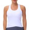 imageTHE GYM PEOPLE Womens Racerback Workout Tank Tops with Built in Bra Sleeveless Slim FitWhite