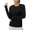 imageTHE GYM PEOPLE Womens Soft Slim Fit Workout Shirts Long Sleeves Crewneck Yoga Athletic Running Tops with Thumb HoleBlack