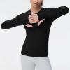 imageTHE GYM PEOPLE Womens Soft Slim Fit Workout Shirts Long Sleeves Crewneck Yoga Athletic Running Tops with Thumb HoleBlack
