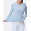 imageTHE GYM PEOPLE Womens Soft Slim Fit Workout Shirts Long Sleeves Crewneck Yoga Athletic Running Tops with Thumb HoleSky Blue