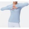 imageTHE GYM PEOPLE Womens Soft Slim Fit Workout Shirts Long Sleeves Crewneck Yoga Athletic Running Tops with Thumb HoleSky Blue
