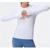 imageTHE GYM PEOPLE Womens Soft Slim Fit Workout Shirts Long Sleeves Crewneck Yoga Athletic Running Tops with Thumb HoleWhite