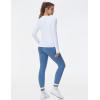 imageTHE GYM PEOPLE Womens Soft Slim Fit Workout Shirts Long Sleeves Crewneck Yoga Athletic Running Tops with Thumb HoleWhite