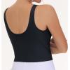 imageTHE GYM PEOPLE Womens Sports Bra Sleeveless Workout Tank Tops Running Yoga Cropped Tops with Removable PaddedBlack