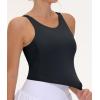 imageTHE GYM PEOPLE Womens Sports Bra Sleeveless Workout Tank Tops Running Yoga Cropped Tops with Removable PaddedBlack