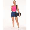 imageTHE GYM PEOPLE Womens Sports Bra Sleeveless Workout Tank Tops Running Yoga Cropped Tops with Removable PaddedBright Pink