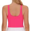imageTHE GYM PEOPLE Womens Sports Bra Sleeveless Workout Tank Tops Running Yoga Cropped Tops with Removable PaddedBright Pink