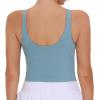 imageTHE GYM PEOPLE Womens Sports Bra Sleeveless Workout Tank Tops Running Yoga Cropped Tops with Removable PaddedDenim Blue
