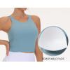 imageTHE GYM PEOPLE Womens Sports Bra Sleeveless Workout Tank Tops Running Yoga Cropped Tops with Removable PaddedDenim Blue