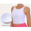 imageTHE GYM PEOPLE Womens Sports Bra Sleeveless Workout Tank Tops Running Yoga Cropped Tops with Removable PaddedWhite