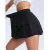 imageTHE GYM PEOPLE Womens Tiered Petal Tennis Skirts Ruffle Golf Skorts Builtin Shorts with PocketsBlack