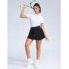 imageTHE GYM PEOPLE Womens Tiered Petal Tennis Skirts Ruffle Golf Skorts Builtin Shorts with PocketsBlack