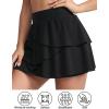 imageTHE GYM PEOPLE Womens Tiered Petal Tennis Skirts Ruffle Golf Skorts Builtin Shorts with PocketsBlack