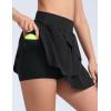 imageTHE GYM PEOPLE Womens Tiered Petal Tennis Skirts Ruffle Golf Skorts Builtin Shorts with PocketsBlack