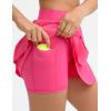 imageTHE GYM PEOPLE Womens Tiered Petal Tennis Skirts Ruffle Golf Skorts Builtin Shorts with PocketsBright Pink