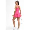imageTHE GYM PEOPLE Womens Tiered Petal Tennis Skirts Ruffle Golf Skorts Builtin Shorts with PocketsBright Pink