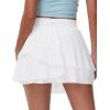 imageTHE GYM PEOPLE Womens Tiered Petal Tennis Skirts Ruffle Golf Skorts Builtin Shorts with PocketsWhite