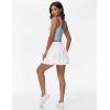 imageTHE GYM PEOPLE Womens Tiered Petal Tennis Skirts Ruffle Golf Skorts Builtin Shorts with PocketsWhite