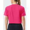 imageTHE GYM PEOPLE Womens Workout Crop Top TShirt Short Sleeve Boxy Yoga Running Cropped Basic TeeBright Pink