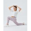 imageTHE GYM PEOPLE Womens Workout Crop Top TShirt Short Sleeve Boxy Yoga Running Cropped Basic TeeHeather White