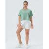 imageTHE GYM PEOPLE Womens Workout Crop Top TShirt Short Sleeve Boxy Yoga Running Cropped Basic TeeLight Green