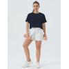 imageTHE GYM PEOPLE Womens Workout Crop Top TShirt Short Sleeve Boxy Yoga Running Cropped Basic TeeNavy Blue