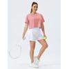 imageTHE GYM PEOPLE Womens Workout Crop Top TShirt Short Sleeve Boxy Yoga Running Cropped Basic TeeRose Red