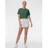 imageTHE GYM PEOPLE Womens Workout Crop Top TShirt Short Sleeve Boxy Yoga Running Cropped Basic TeeSoft Green