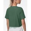 imageTHE GYM PEOPLE Womens Workout Crop Top TShirt Short Sleeve Boxy Yoga Running Cropped Basic TeeSoft Green