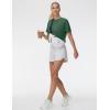 imageTHE GYM PEOPLE Womens Workout Crop Top TShirt Short Sleeve Boxy Yoga Running Cropped Basic TeeSoft Green