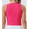 imageTHE GYM PEOPLE Womens Workout Crop Tops Sleeveless Yoga Running Shirts Athletic Tank Top No PaddingBright Pink