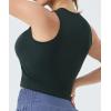 imageTHE GYM PEOPLE Womens Workout Crop Tops Sleeveless Yoga Running Shirts Athletic Tank Top No PaddingCharcoal Grey