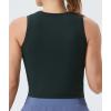imageTHE GYM PEOPLE Womens Workout Crop Tops Sleeveless Yoga Running Shirts Athletic Tank Top No PaddingCharcoal Grey