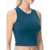 imageTHE GYM PEOPLE Womens Workout Crop Tops Sleeveless Yoga Running Shirts Athletic Tank Top No PaddingDark Blue Green