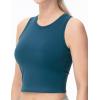imageTHE GYM PEOPLE Womens Workout Crop Tops Sleeveless Yoga Running Shirts Athletic Tank Top No PaddingDark Blue Green