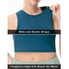 imageTHE GYM PEOPLE Womens Workout Crop Tops Sleeveless Yoga Running Shirts Athletic Tank Top No PaddingDark Blue Green